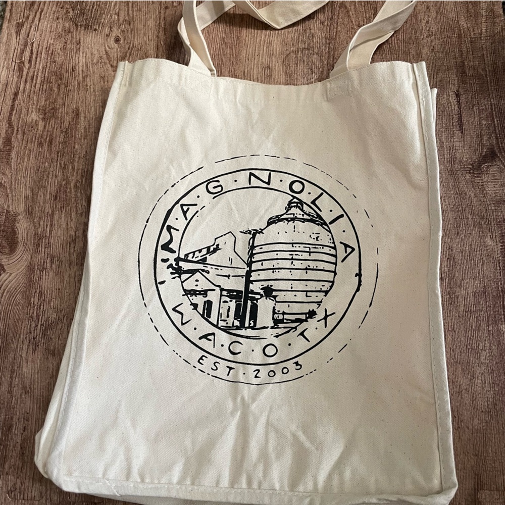 Magnolia Market Waco Texas Canvas Tote Bag with Solos Illustration